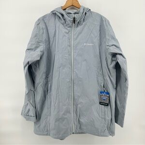 Columbia Womens 2X Switchback Lined Rain Jacket Gray Hooded Waterproof NWT $100